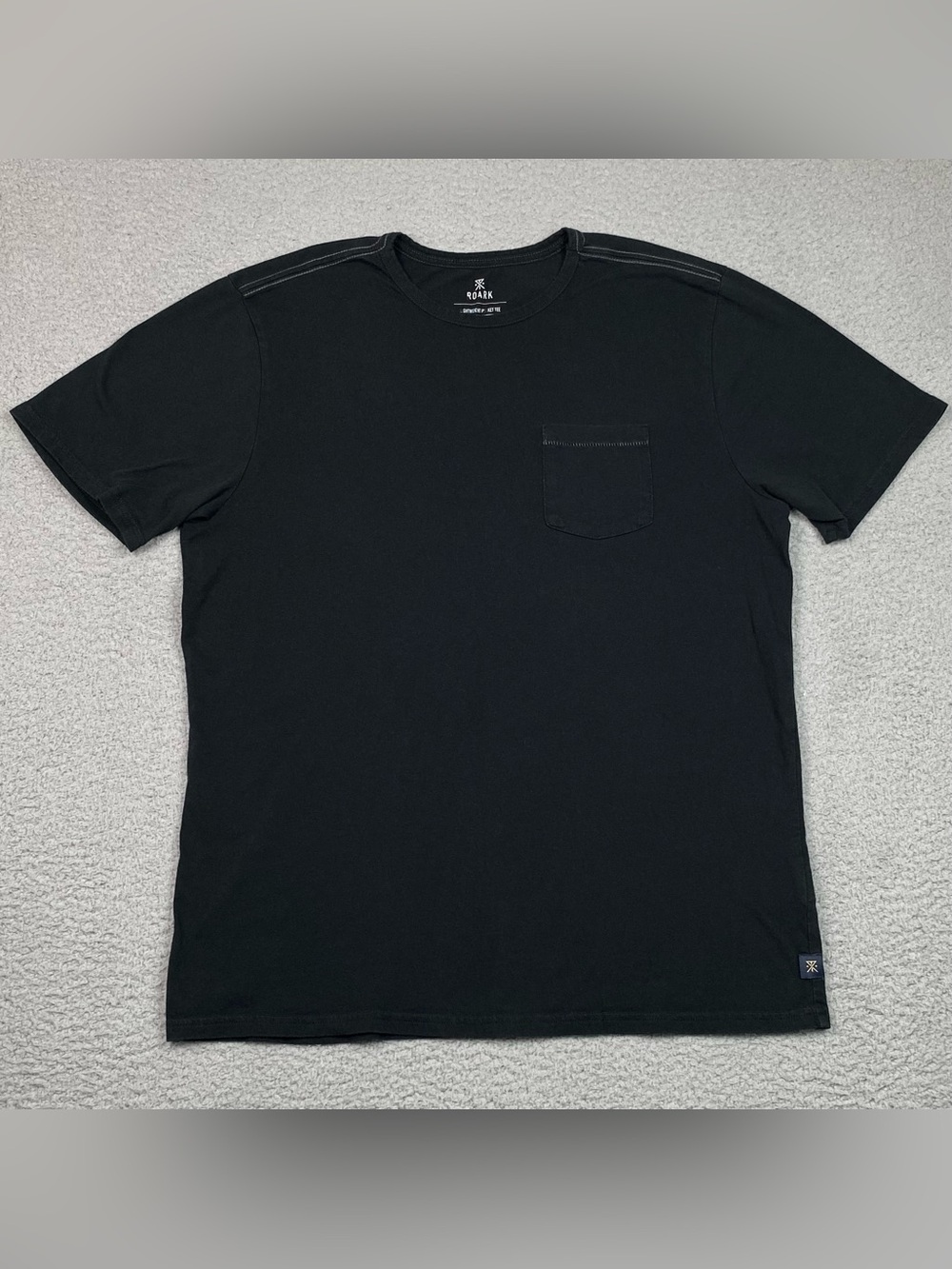Roark Pocket T Shirt Men's Size L Black Organic Cotton Short Sleeve Crewneck